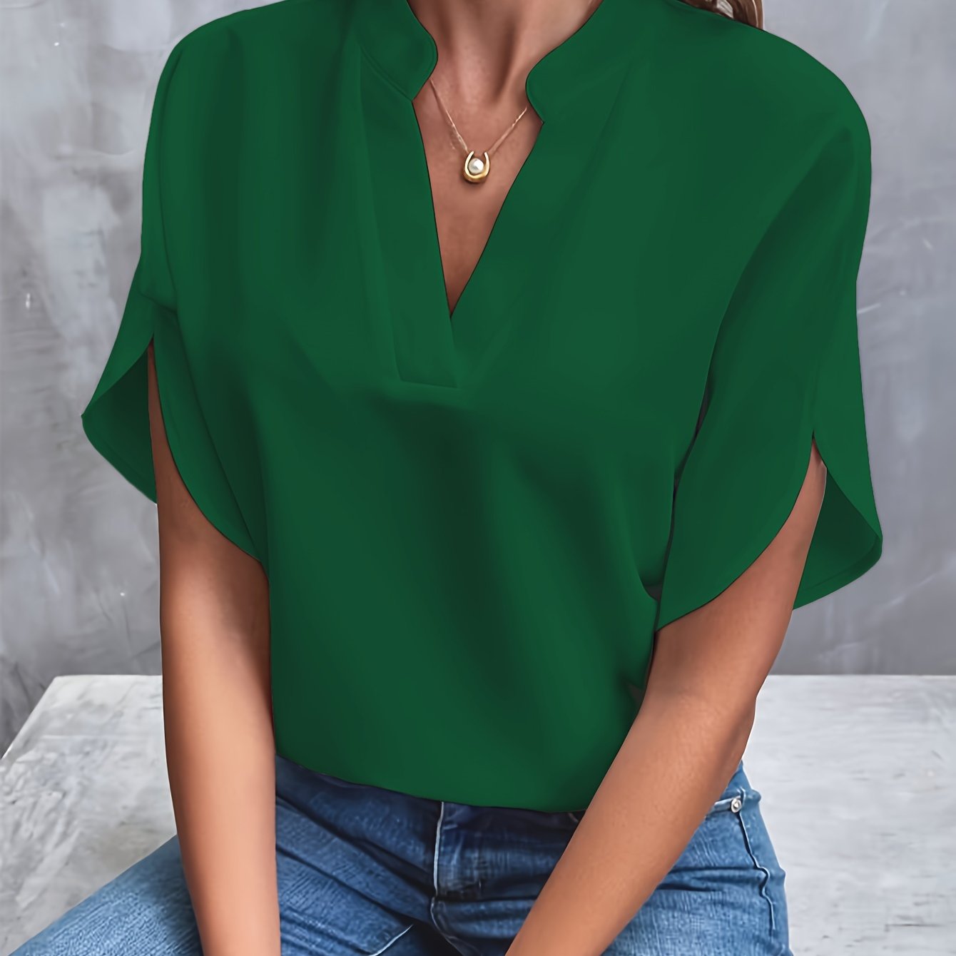 Milan - Classic V-Neck Blouse