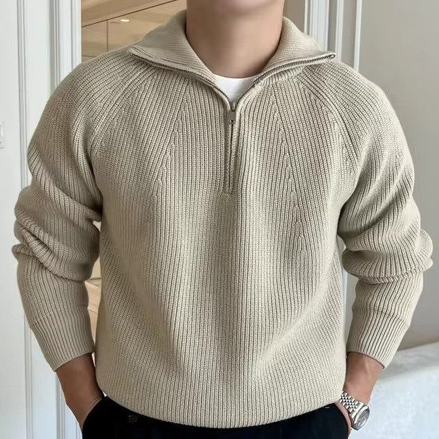 De LUX Cotton Quarter Zip Sweater