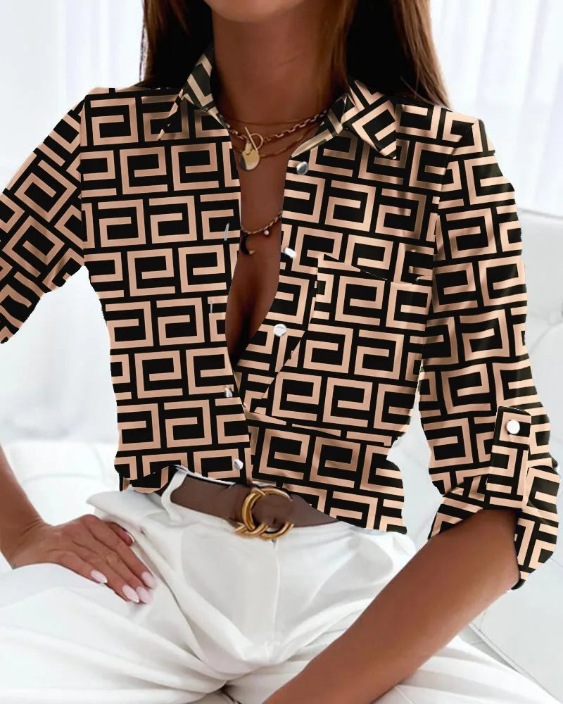 Laura | Elegante Blouse met Artistieke Print