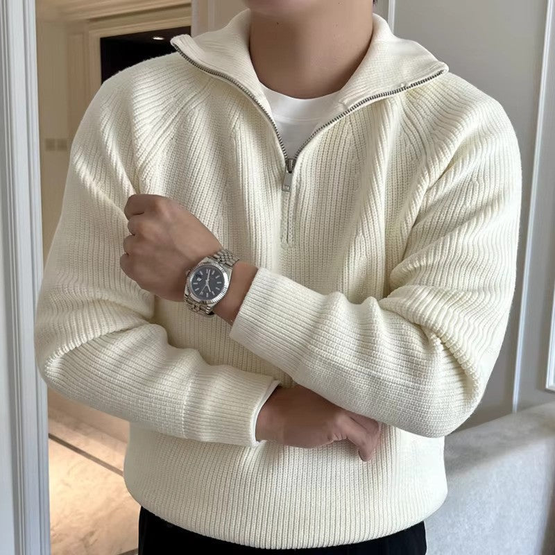 De LUX Cotton Quarter Zip Sweater
