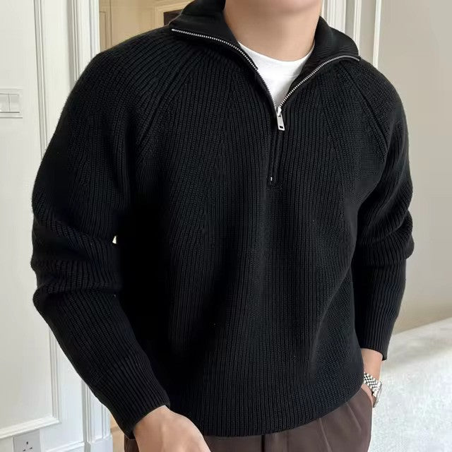 De LUX Cotton Quarter Zip Sweater