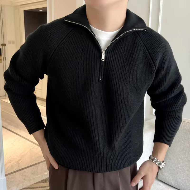 De LUX Cotton Quarter Zip Sweater